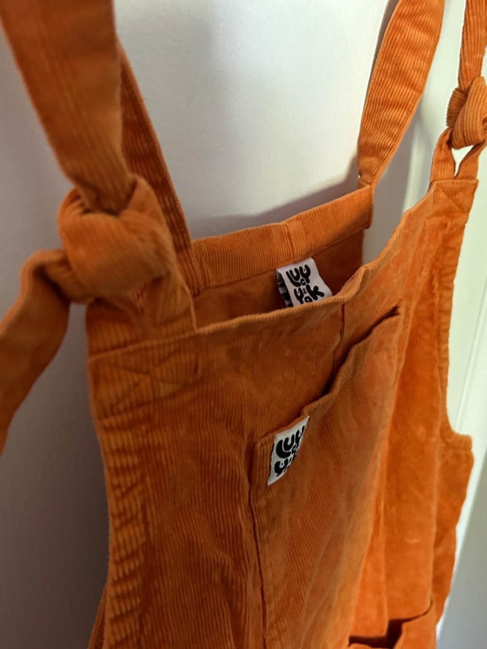 Lucy & Yak - US 12 - Orange Corduroy Overalls
